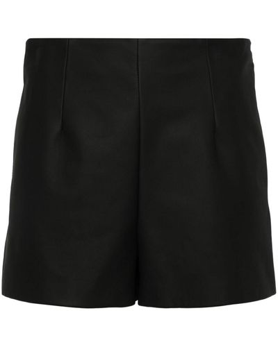 Moschino Leren Shorts Met Patch - Zwart