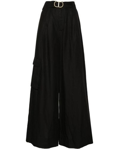 Twin Set High Waist Broek - Zwart