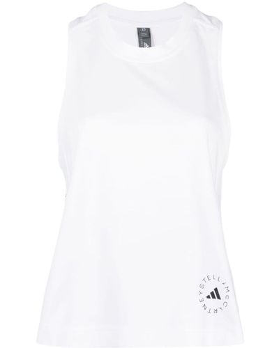 adidas By Stella McCartney Top True Pace Running con stampa - Bianco