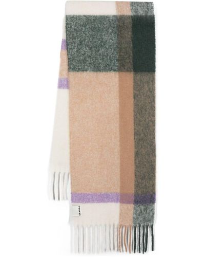 Sandro Check-patterned Wool-blend Scarf - Green