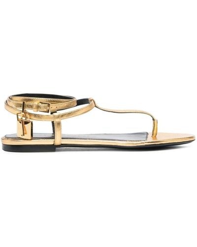 Tom Ford Thong-strap Leather Sandals - Natural