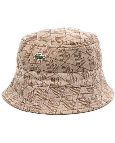 Lacoste Logo-patch Reversible Bucket Hat - Natural