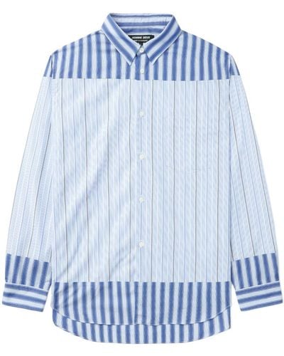 Comme des Garçons Striped Panelled Shirt - Blue
