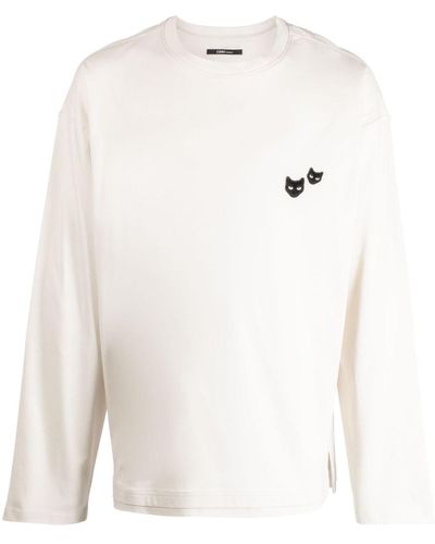 ZZERO BY SONGZIO Panther-patch Long-sleeve T-shirt - White