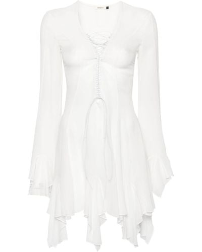 MISBHV Lace-up Chiffon Minidress - White