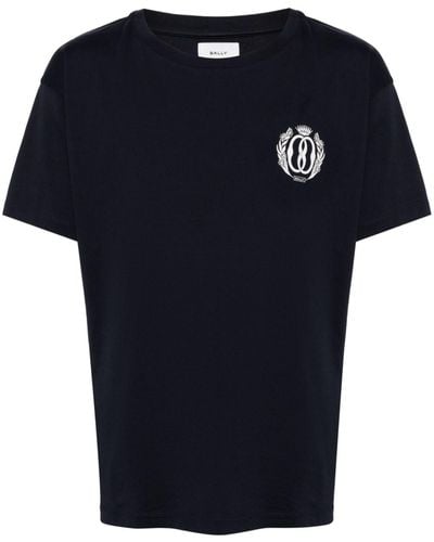 Bally Logo-print Organic Cotton T-shirt - Blue