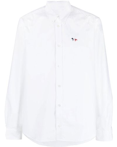 Maison Kitsuné Fox-patch Cotton Shirt - White