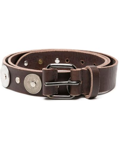 Magliano Monete Studed Leather Belt - Brown