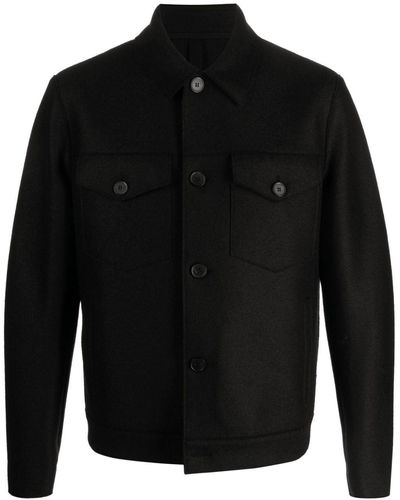 Harris Wharf London Western Button-up Shirt Jacket - Black