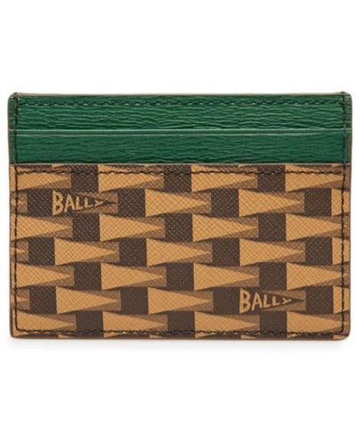 Bally Monogram-pattern Cardholder - Green