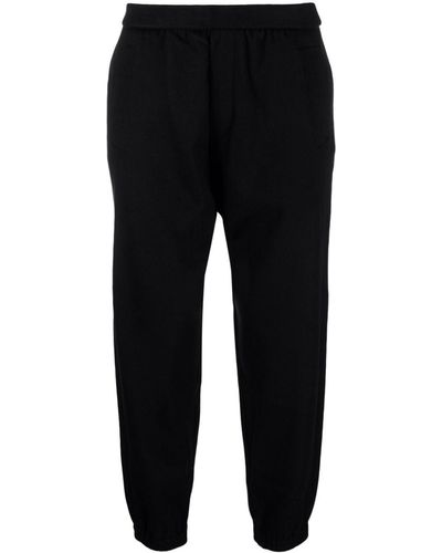 Emporio Armani Elasticated-waist Tapered Pants - Black