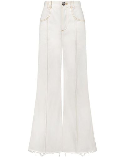 Giambattista Valli Cropped Wide-leg Jeans - White