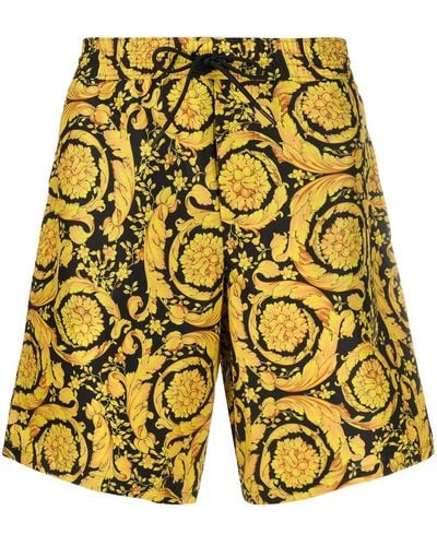 Versace Barocco Board Shorts - Yellow