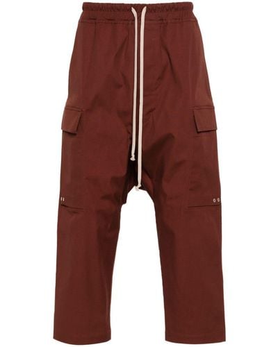 Rick Owens Cropped Cargo Trousers - Red