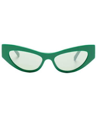 Dolce & Gabbana Occhiali da sole cat-eye con placca logo - Verde