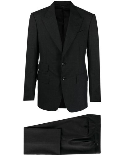 Tom Ford Single-breasted Wool Suit - Black
