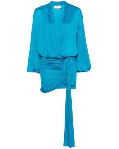 Blumarine Vestido corto drapeado - Azul