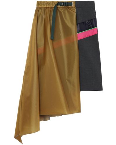 Kolor Asymmetric Panelled Mini Skirt - Black