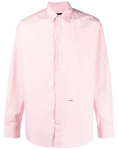 DSquared² Logo-print Long-sleeve Shirt - Pink