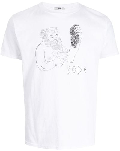 Bode T-shirt Met Logoprint - Wit
