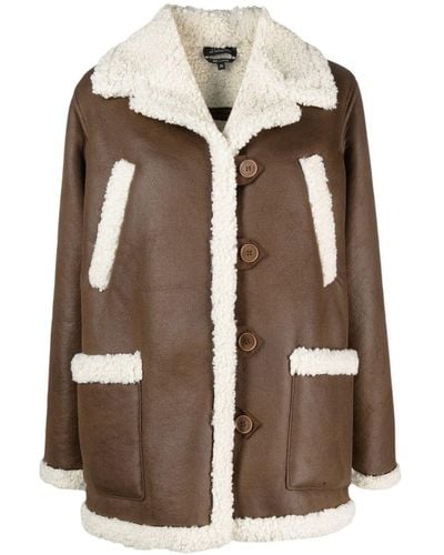 A.P.C. Faux-leather Shearling Jacket - Brown
