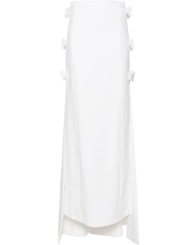 Huishan Zhang Sabina Bow-detail Crepe Midi Skirt - White