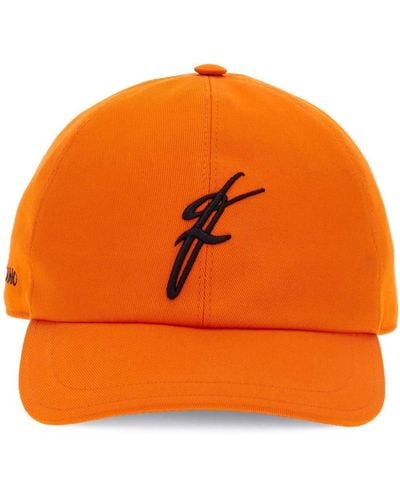 Ferragamo Cappello da baseball con ricamo - Arancione