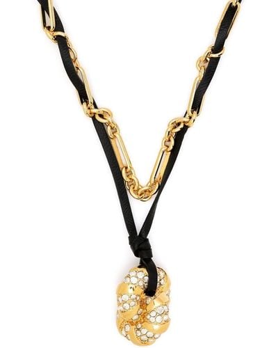 Lanvin Crystal-embellished Pendant Necklace - Metallic