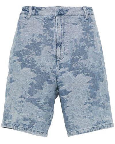 Emporio Armani Jeans-Shorts mit Jacquardmuster - Blau