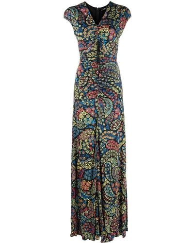 Etro Floral Embroidered Maxi Dress - Green