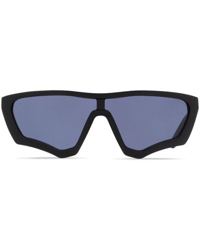 Moncler Scalloped shield-frame sunglasses - Azul