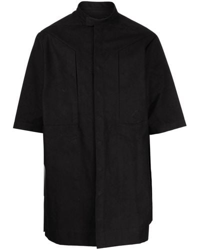 Rick Owens Cotton Paneled Short-sleeve Shirt - Black