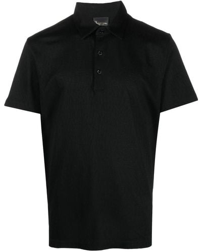 Billionaire Button-placket Detail Polo Shirt - Black