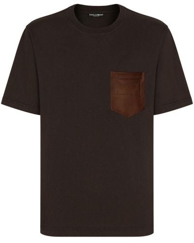 Dolce & Gabbana Logo-stamp Cotton T-shirt - Black