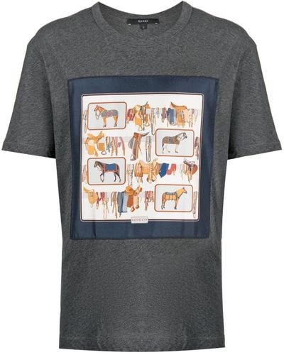 Gucci T-shirt en coton à imprimé graphique - Gris