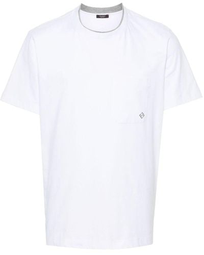 Peserico Katoenen T-shirt Met Logoprint - Wit