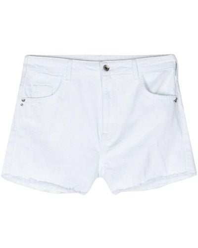 Patrizia Pepe Shorts denim con frange - Bianco