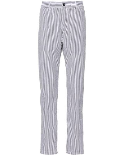 Incotex Striped Straight-leg Trousers - Grey