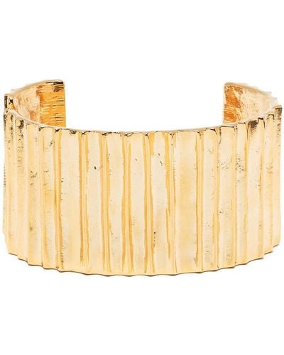 Kenneth Jay Lane Ribbed Open-cuff Bracelet - Natural