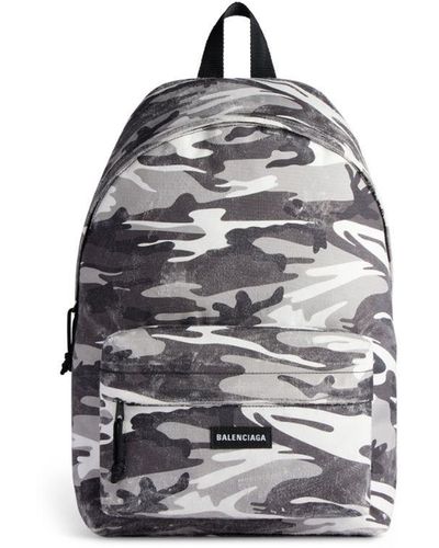 Balenciaga Mochila Explorer con estampado militar - Blanco