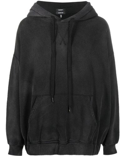 R13 Longline Drawstring Hoodie - Black