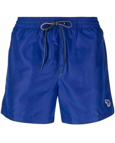 Paul Smith Shorts Met Logopatch - Blauw