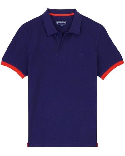 Vilebrequin Logo-embroidered Organic Cotton Polo Shirt - Blue