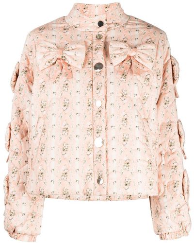 LoveShackFancy Cotton Quilted Jacket - Pink
