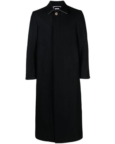 Thom Browne Single-breasted Button-fastening Coat - Black