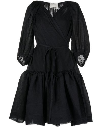 3.1 Phillip Lim Wrap-detailed Flared Dress - Black