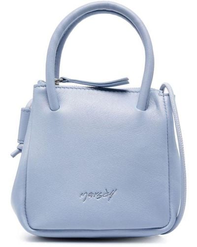 Marsèll Bolso satchel con logo en relieve - Azul
