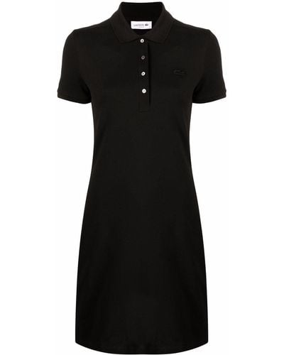 Lacoste Logo-patch Detail Polo Dress - Black