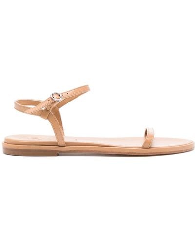 Aeyde Nettie Leather Flat Sandals - Brown
