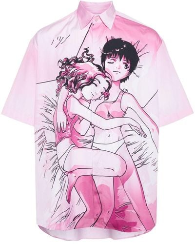 Vetements Hemd mit grafischem Print - Pink